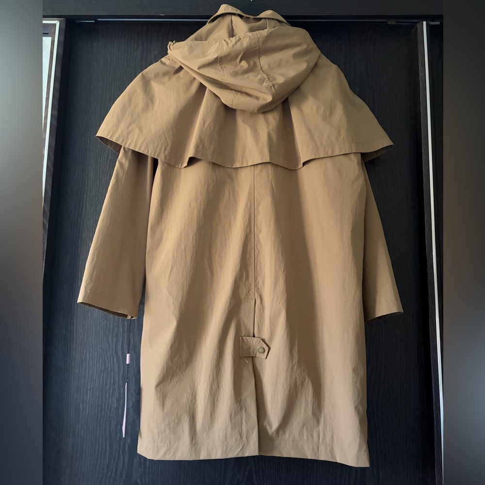 Avec Les Filles Tan Cape-Detail Trench Coat Hooded Cape Raincoat - Picture 16 of 16
